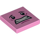 LEGO Bright Pink Tile 2 x 2 with Face 3863 with Groove (3068 / 73309)