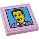 LEGO Leuchtend rosa Fliese 2 x 2 mit Photo Rahmen mit Nut (3068 / 20855)