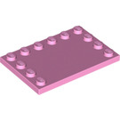 LEGO Fel roze Tegel 4 x 6 met Studs Aan 3 Edges (6180)