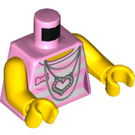 LEGO Leuchtend rosa Woman mit Dark Azure Haar Minifig Torso (973 / 76382)