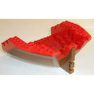 LEGO Marrón Barco Stern 16 x 14 x 5.3 con Rojo Parte superior (2559)