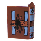 LEGO Ruskea Book 2 x 3 jossa Lock ja Ink Stains (33009 / 43753)