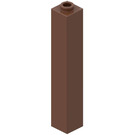 LEGO Brown Brick 1 x 1 x 5 with Hollow Stud (2453)