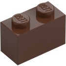 LEGO Brun Kloss 1 x 2 med bottenrör (3004 / 93792)