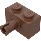 LEGO Brown Brick 1 x 2 with Pin without Bottom Stud Holder (2458)