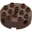 LEGO Brown Brick 4 x 4 Round with Holes (6222)