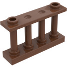 LEGO Brun Staket Spindled 1 x 4 x 2 med 2 övre knoppar (30055)