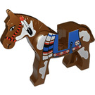 LEGO Braun Pferd mit Blau Blanket und rot Kreis auf Recht Seite