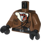 LEGO Brown Johnny Thunder Torso with Brown Arms and Black hands (973 / 73403)