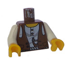 LEGO Brown Mike Torso with White Arms and Yellow Hands (973)