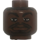LEGO Braun Minifig Kopf - NBA Allen Iverson (Sicherheitsbolzen) (3626)