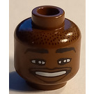 LEGO Brown NBA Minifigure Head (Safety Stud) (3626)