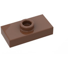 LEGO Marron assiette 1 x 2 avec 1 Tenon (sans rainure inférieure) (3794)