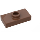 LEGO marron assiette 1 x 2 avec 1 Stud (sans rainure inférieure) (3794)