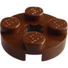 LEGO Brown Plate 2 x 2 Round with Axle Hole (with '+' Axle Hole) (4032)