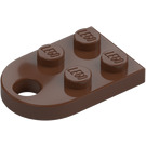 LEGO Brown Plate 2 x 3 with Rounded End and Pin Hole (3176)