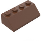 LEGO Hnědá Sklon 2 x 4 (45°) s drsným povrchem (3037)