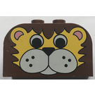 LEGO Brown Slope Brick 2 x 4 x 2 Curved with Lion Face (4744 / 82388)