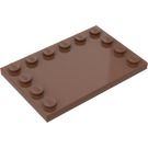 LEGO Braun Fliese 4 x 6 mit Bolzen auf 3 Edges (6180)