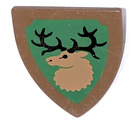 LEGO Brown Triangular Shield (Short) with Deer Decoration (3846 / 81173)