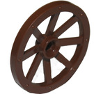 LEGO Brown Wagon Wheel Ø33.8 with 8 Spokes with Notched Hole (4489)