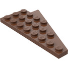 LEGO Bruin Wig Plaat 4 x 8 Vleugel Links met onderkant Stud Notch (3933)
