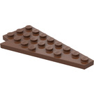 LEGO Bruin Wig Plaat 4 x 8 Vleugel Rechtsaf met onderkant Stud Notch (3934)