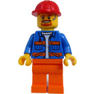 LEGO Bulldozer Worker с брада и Dirt Stains Минифигурка