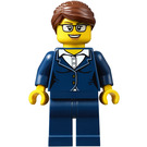 LEGO Business Person con Reddish Marrón Pelo Minifigura