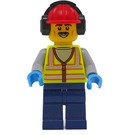 LEGO Cameraman jossa Rakennustyömaa Kypärä ja Earmuffs Minihahmo