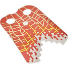 LEGO Cape with Stepped Edge with Yellow Circuitry on Red (116330)