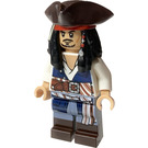 LEGO Captain Jack Sparrow with Vest and Tricorne with Sand Blue Legs Minifigure