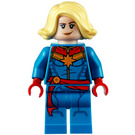 LEGO Kaptajn Marvel med Gul Mellemlangt hår  Minifigur