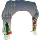 LEGO Cardboard Backdrop Holiday Trees, Snow, und Gifts