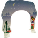 LEGO Cardboard Backdrop Holiday Trees, Snow, and Gifts