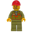 LEGO Cargo Train Driver with Safety Vest and Cap Minifigure