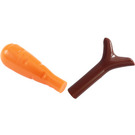 LEGO Carrot with Reddish Brown Leaves