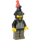 LEGO Slott Fright Riddare Svart Hjälm Röd 3-Fjäder Plym Minifigur