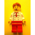 LEGO Chef, 8 Button Skjorta med Röd Tie Kort Rufsigt hår Minifigur