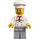 LEGO Chef mit rot Schal und 8 Buttons Vest, Brown Beard und Medium Stone Beine Minifigur