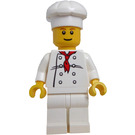 LEGO Chef med Rød Skjerf og 8 Knapper Vest, Brun Eyebrows og Hvit Ben Minifigur