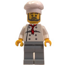 LEGO Chef with White Shirt with 8 Buttons, Red Neckerchief, Dark Stone Gray Pants, Beard, and White Chef's Hat Minifigure