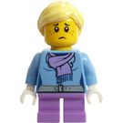 LEGO Child Blue Jacket with Light Purple Scarf Minifigure