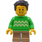 LEGO Child - Boy with Bright Green Christmas Sweater Minifigure