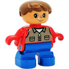 LEGO Child with gray vest over red torso Duplo Figure