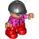 LEGO Child avec Cheval Riding Chapeau et Purple Haut Duplo Figure