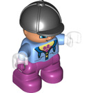 LEGO Child with Horse Riding Helmet and Purple Legs Duplo Figure