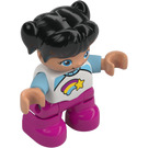 LEGO Kind mit Rainbow T-Hemd und Magenta Beine Duplo-Figur