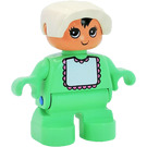 LEGO Barn med Hvit Bib og Bonnet Duplo-figur