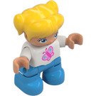 LEGO Child with Yellow Hair, White Top with Butterfly Duplo Figure